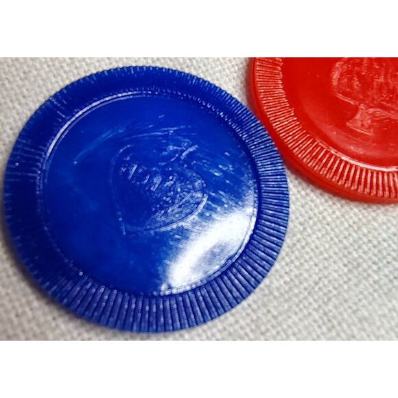 Vintage Astor Poker Chips Lot Red White Blue Plastic Original Boxes Retro Gaming - Picture 9 of 11
